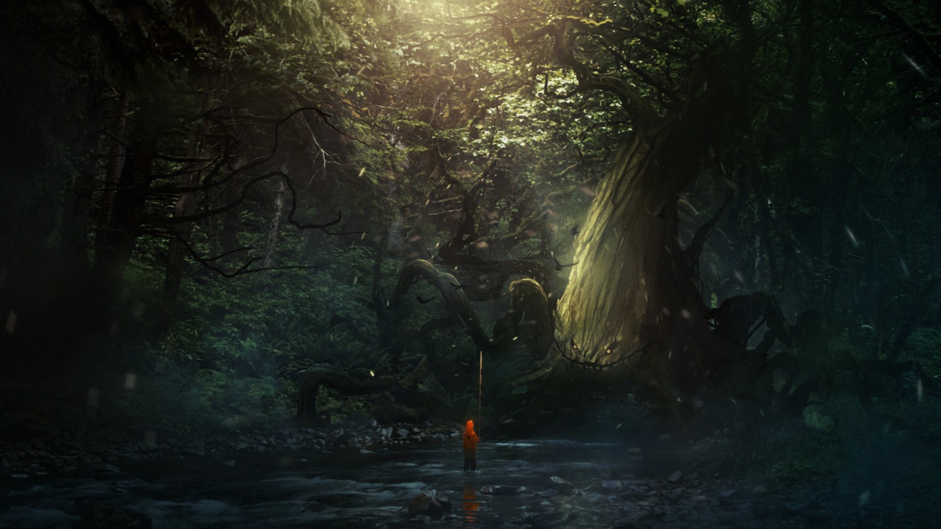 Мальчик в лесной чаще