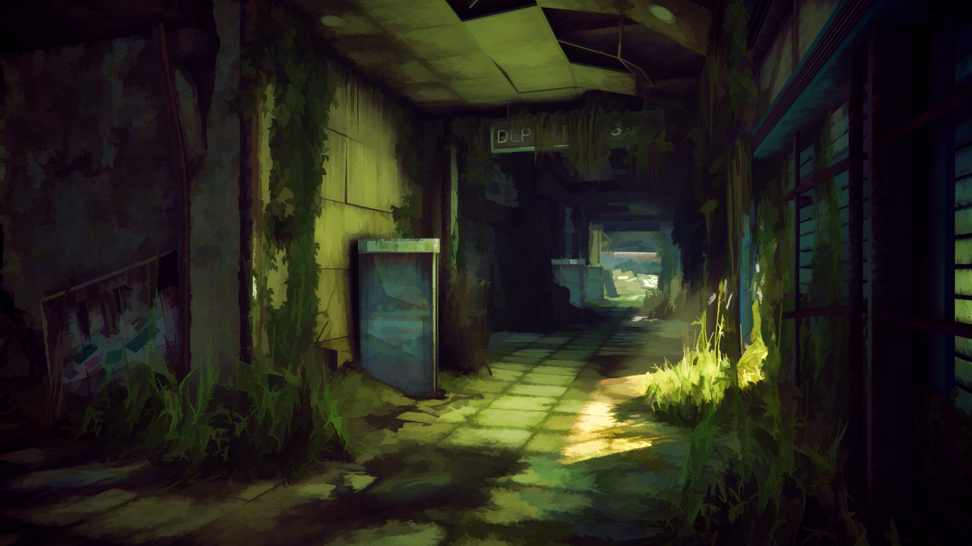 Заросли внутри заброшенного здания