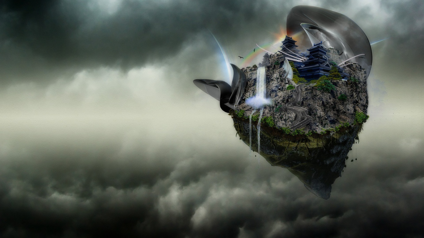 Городок на летающем камне