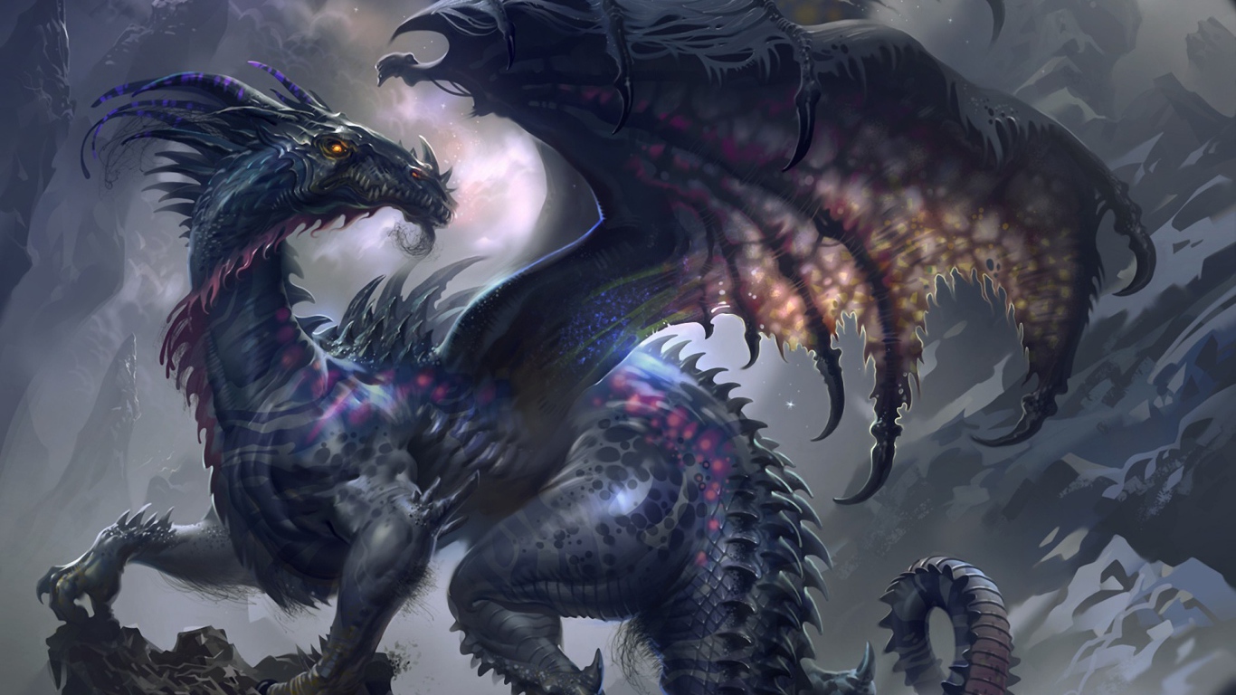 Крылатый дракон на четырех лапах