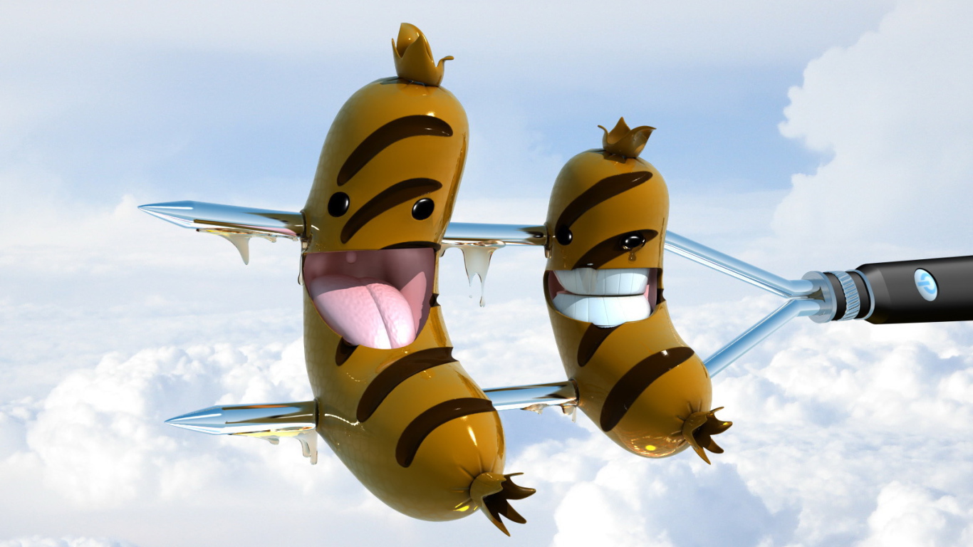 Сосиски на вилке