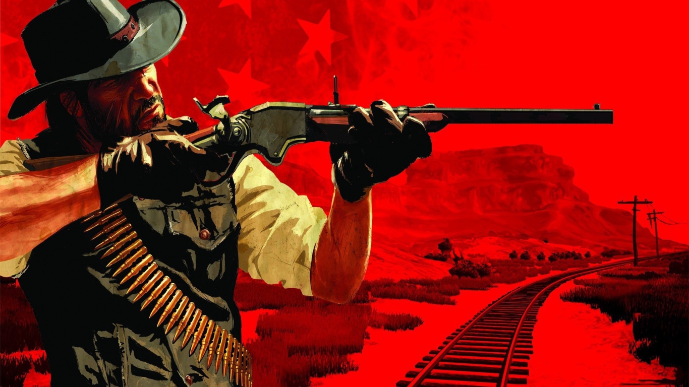 Ковбой с ружьем в игре Red Dead Redemption