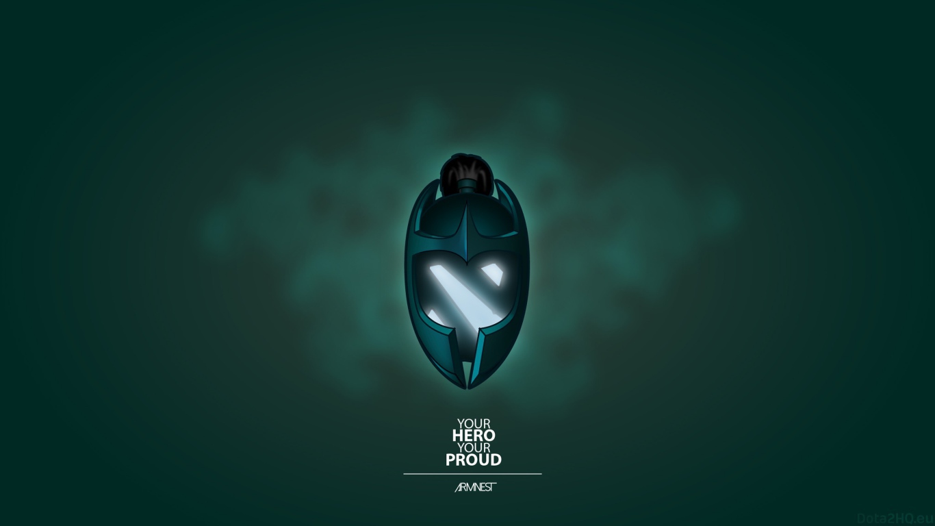 Маска из игры Dota 2, зеленый фон