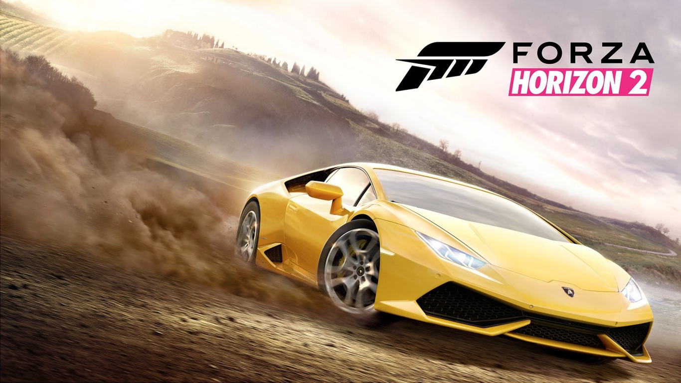 Желтый Ламборгини в игре Forza Horizon 2