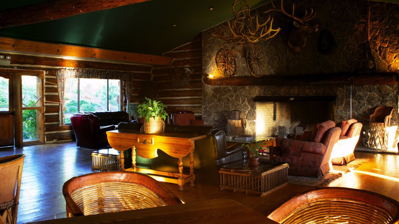 Дизайн интерьера охотничьего домика