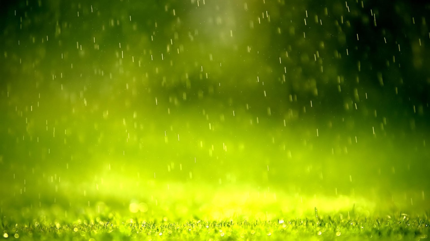 Дождь в зеленой дымке