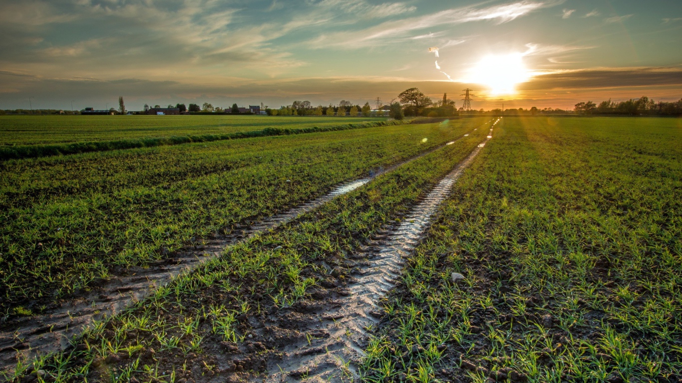 След трактора в поле