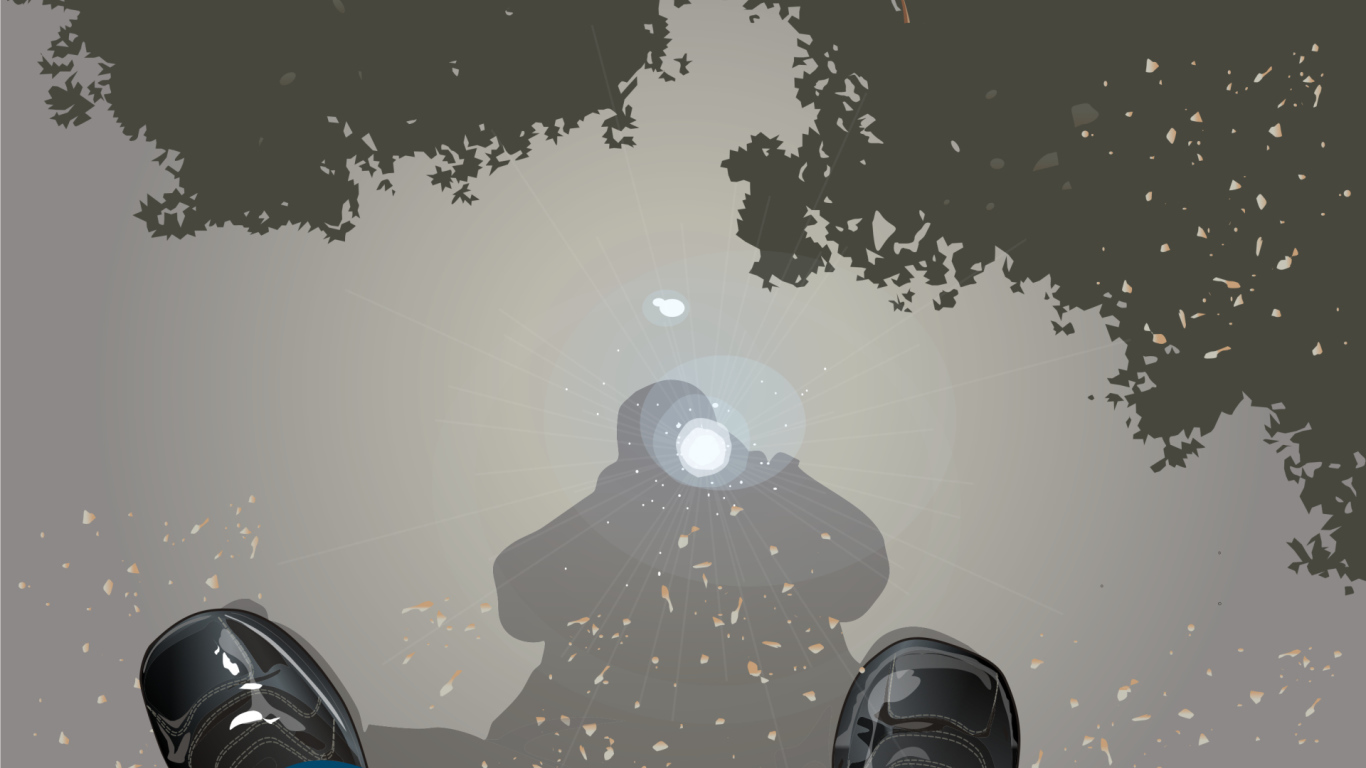 Отражение человека в воде