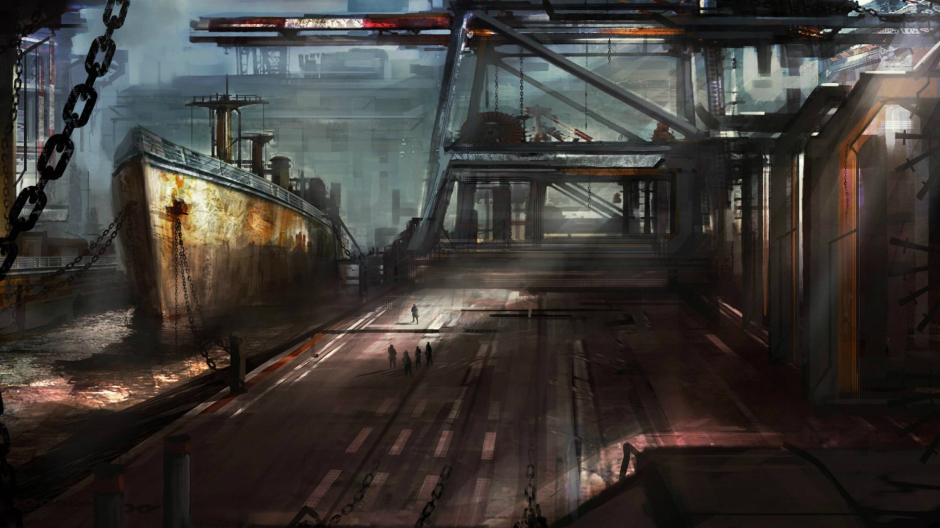 Старый корабль в ремонтном доке