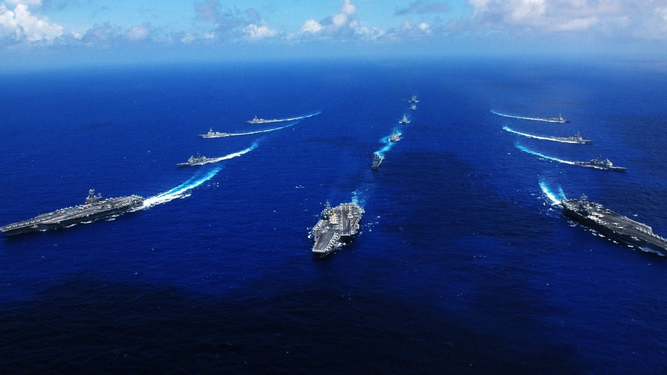 Ships of the Navy during exercise