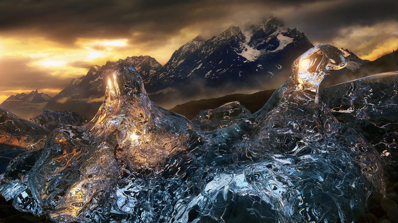 Лед в горах Торрес-дель-Пайне, Чили