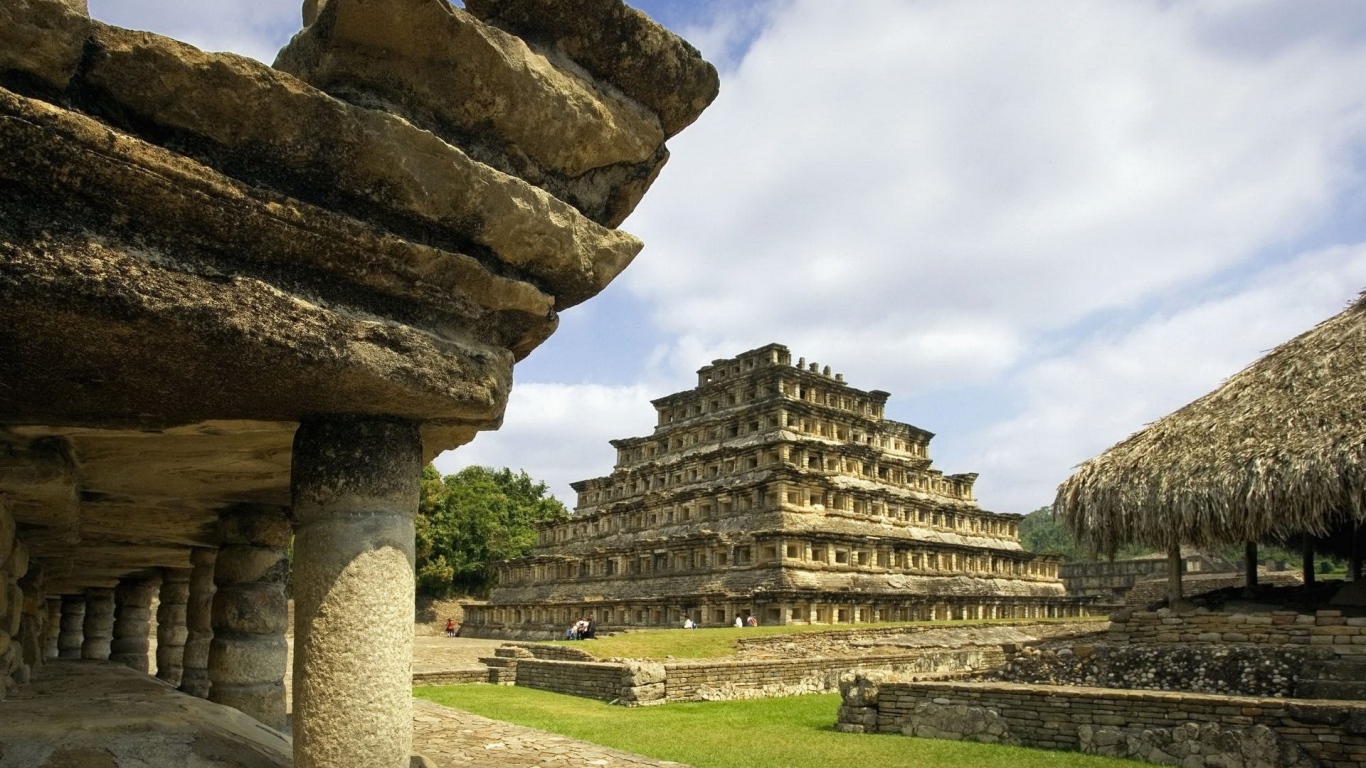 Ruins of ancient buildings in Mexico