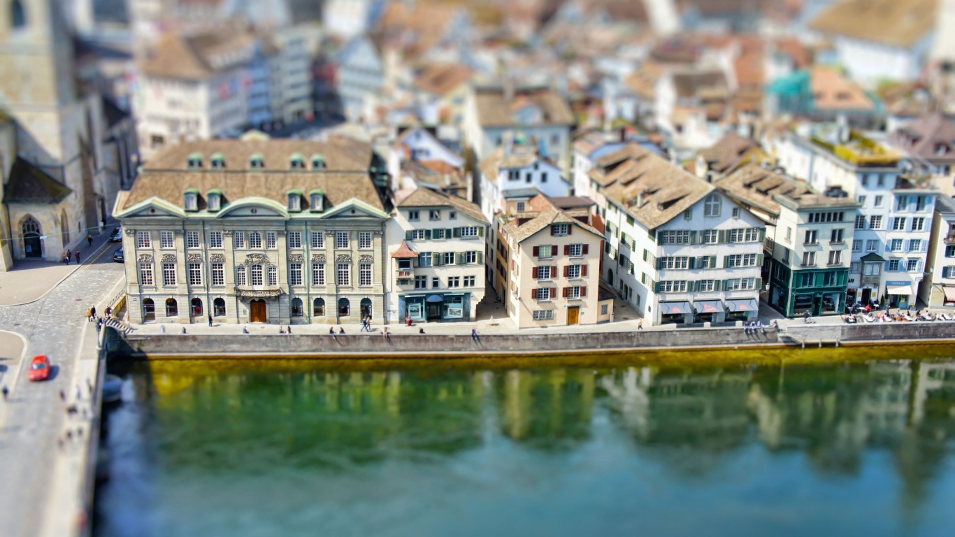 Набережная в городе в Швейцарии