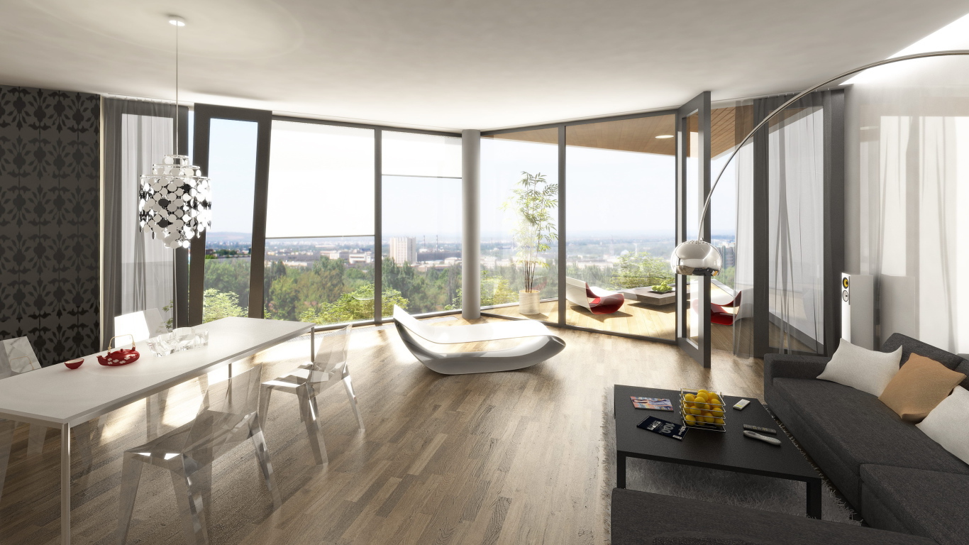 Черно белый дизайн квартиры