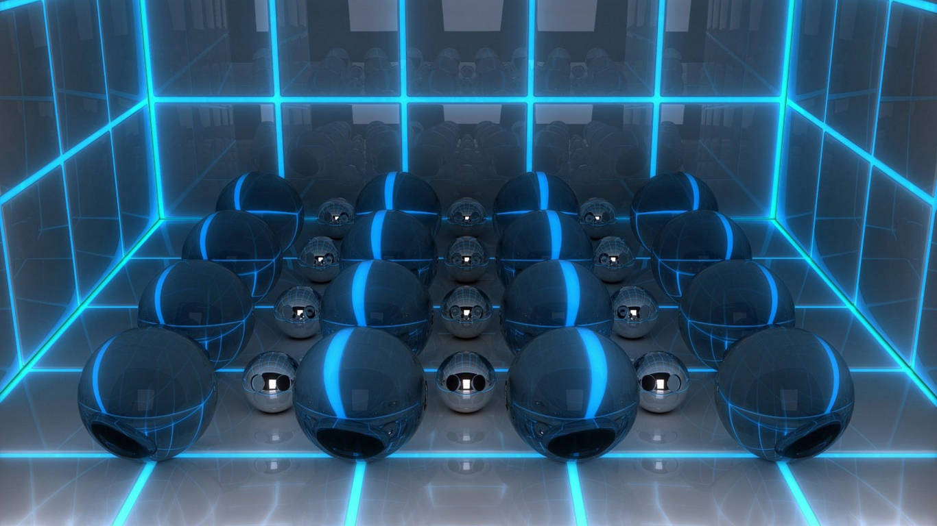 Шары разного размера 3D графика 