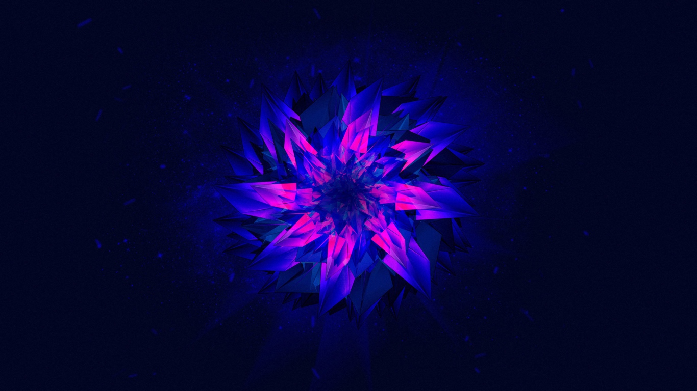 Фиолетовый абстрактный цветок на синем фоне