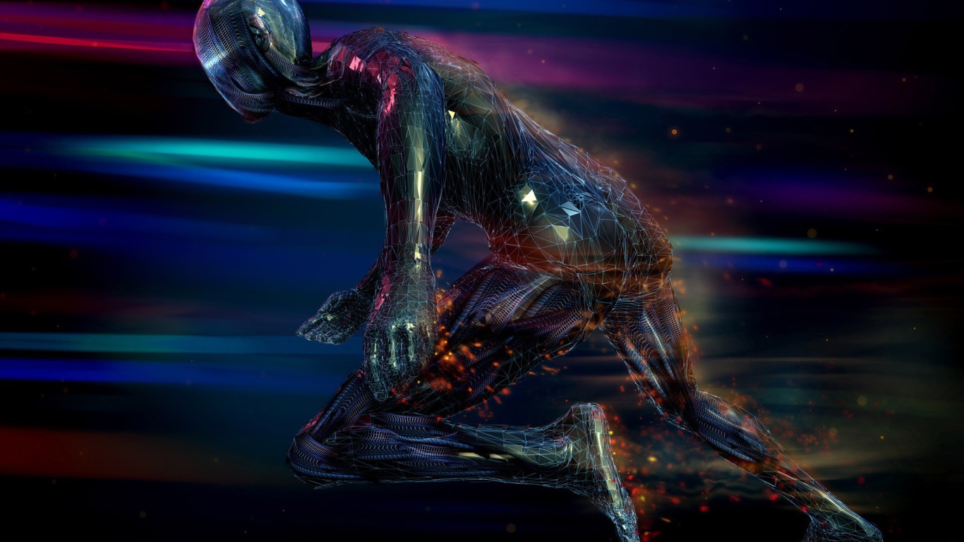 Бегущий человек 3D графика 