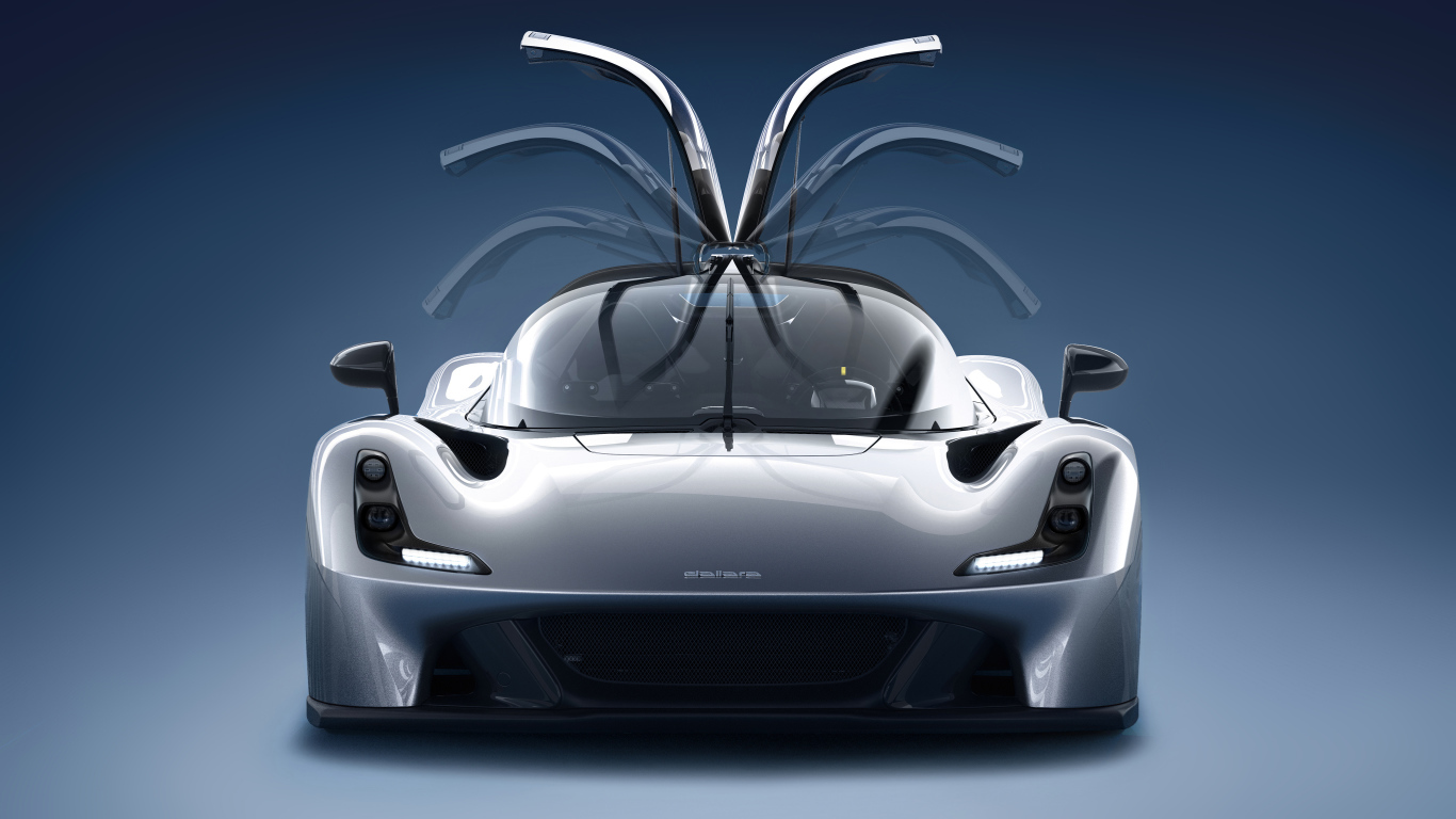 Серебристый автомобиль Dallara Stradale вид спереди