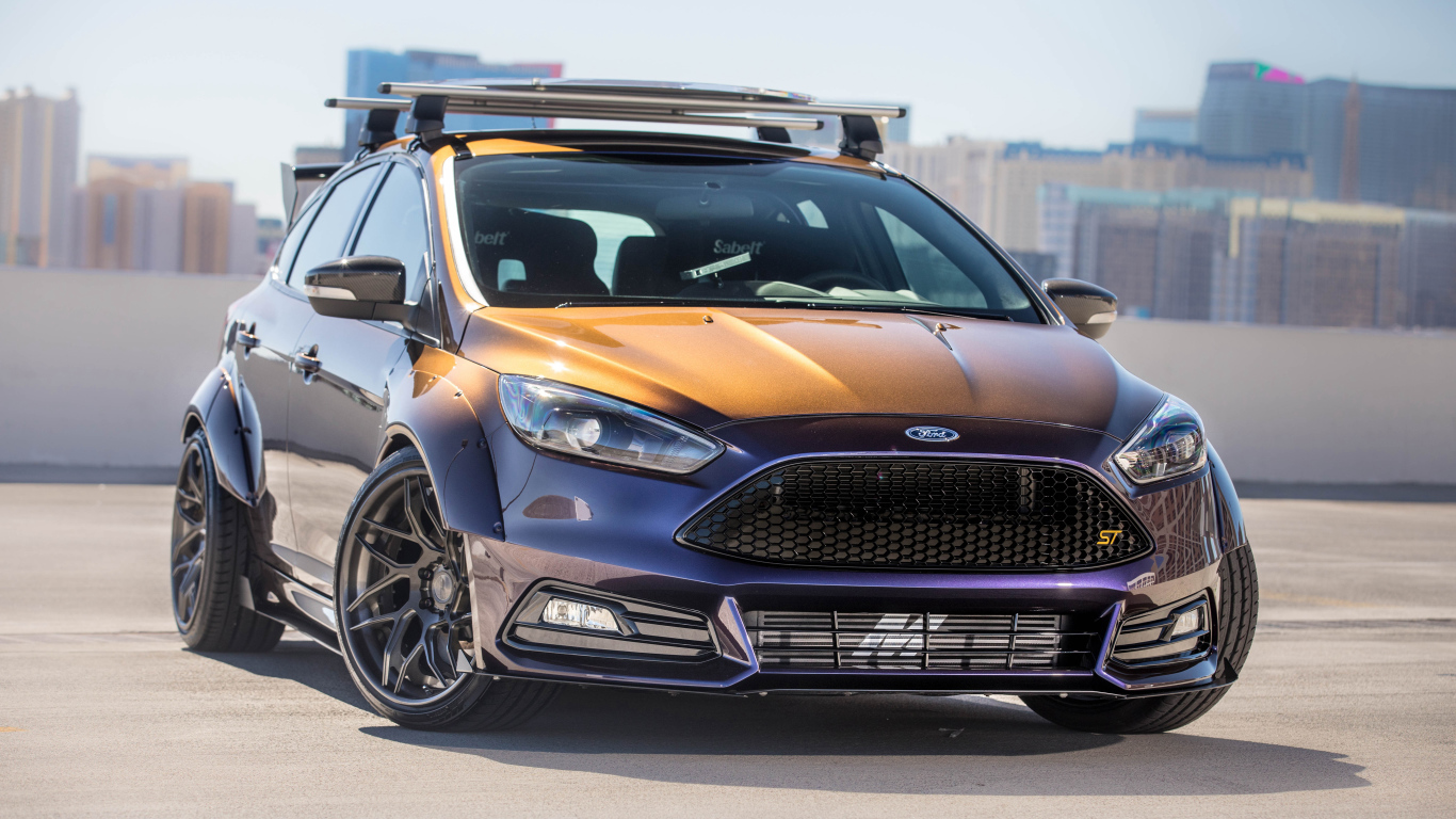 Коричневый автомобиль Ford Focus ST by Blood Type Racing, 2017