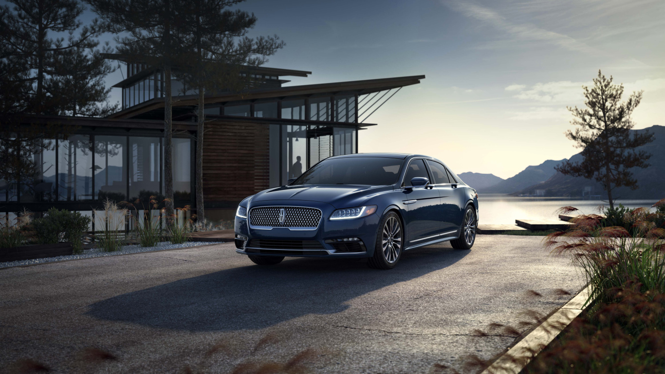 Стильный автомобиль Lincoln Continental, 2017 цвет синий металлик
