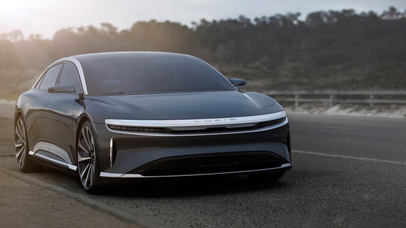 Черный автомобиль Lucid Air, 2018 прототип