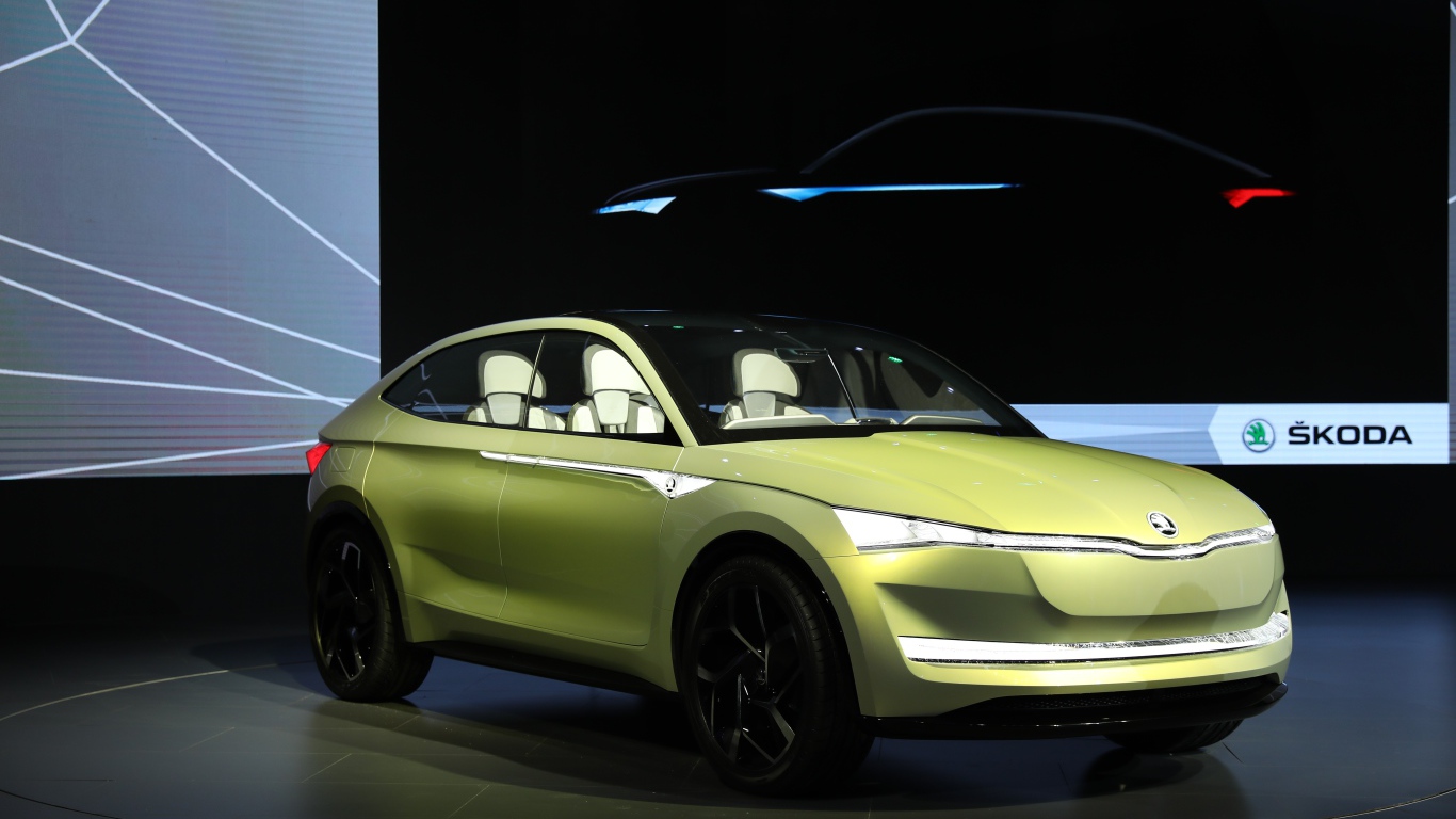 Презентация автомобиля Skoda Vision E, 2017