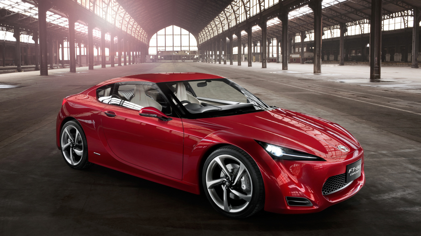 Красный спортивный автомобиль Toyota 86 