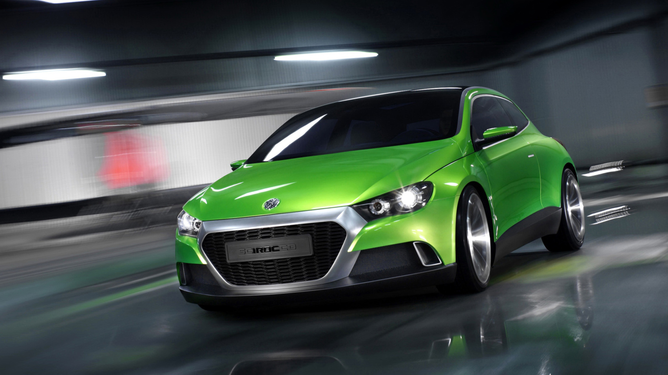Зеленый автомобиль Volkswagen Iroc Sports Car Concept, 2018