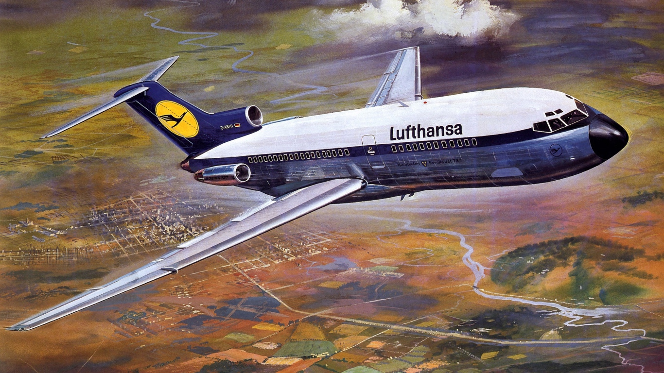 Лайнер Boeing 727 авиакомпании Lufthansa 