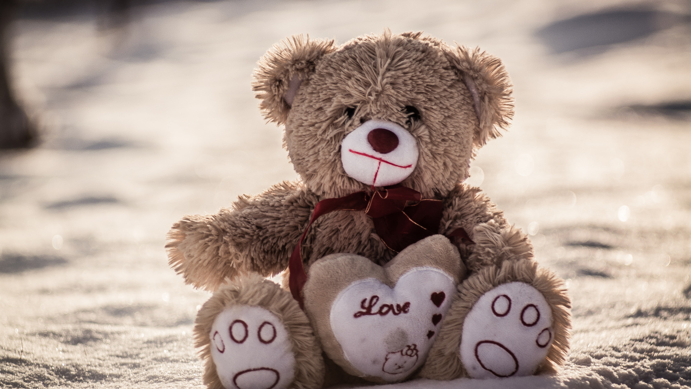 Мягкая игрушка медвежонок с сердцем 