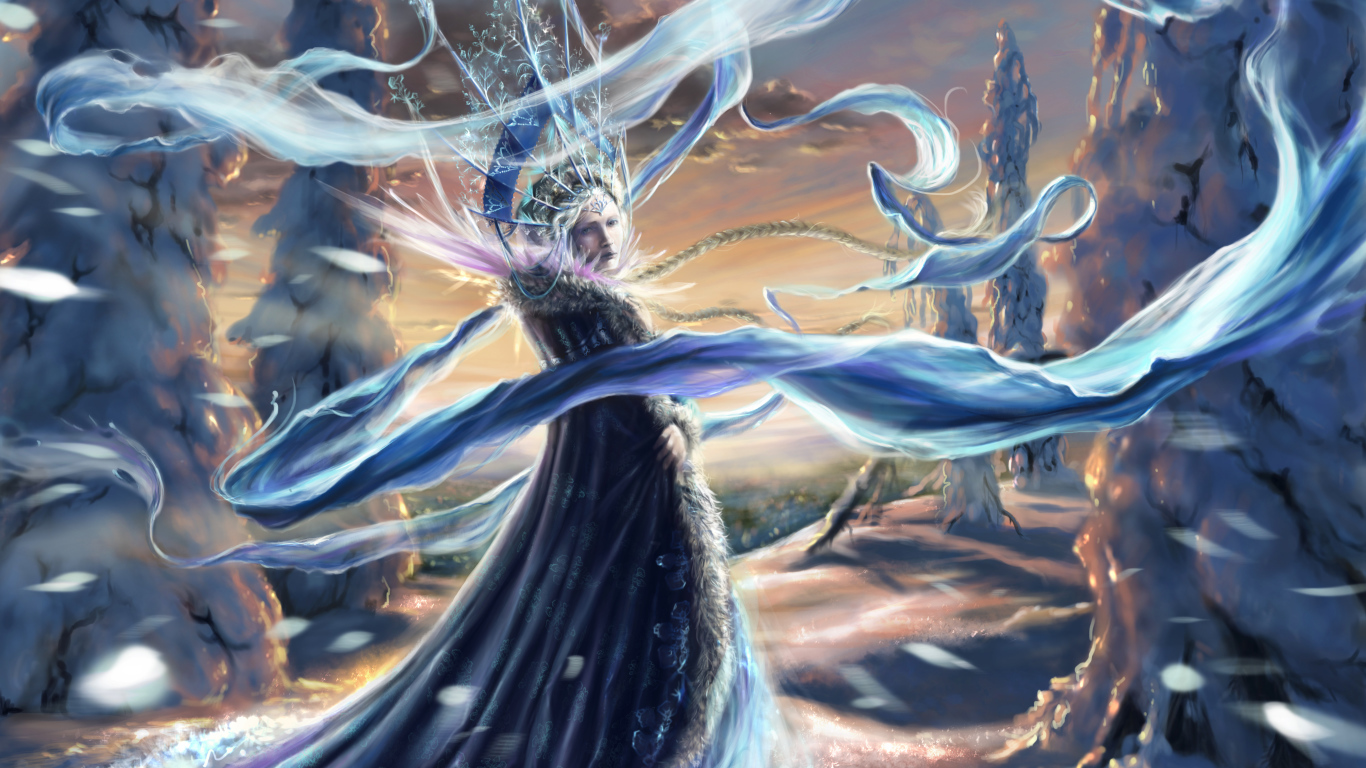 Красивая снежная королева фэнтези