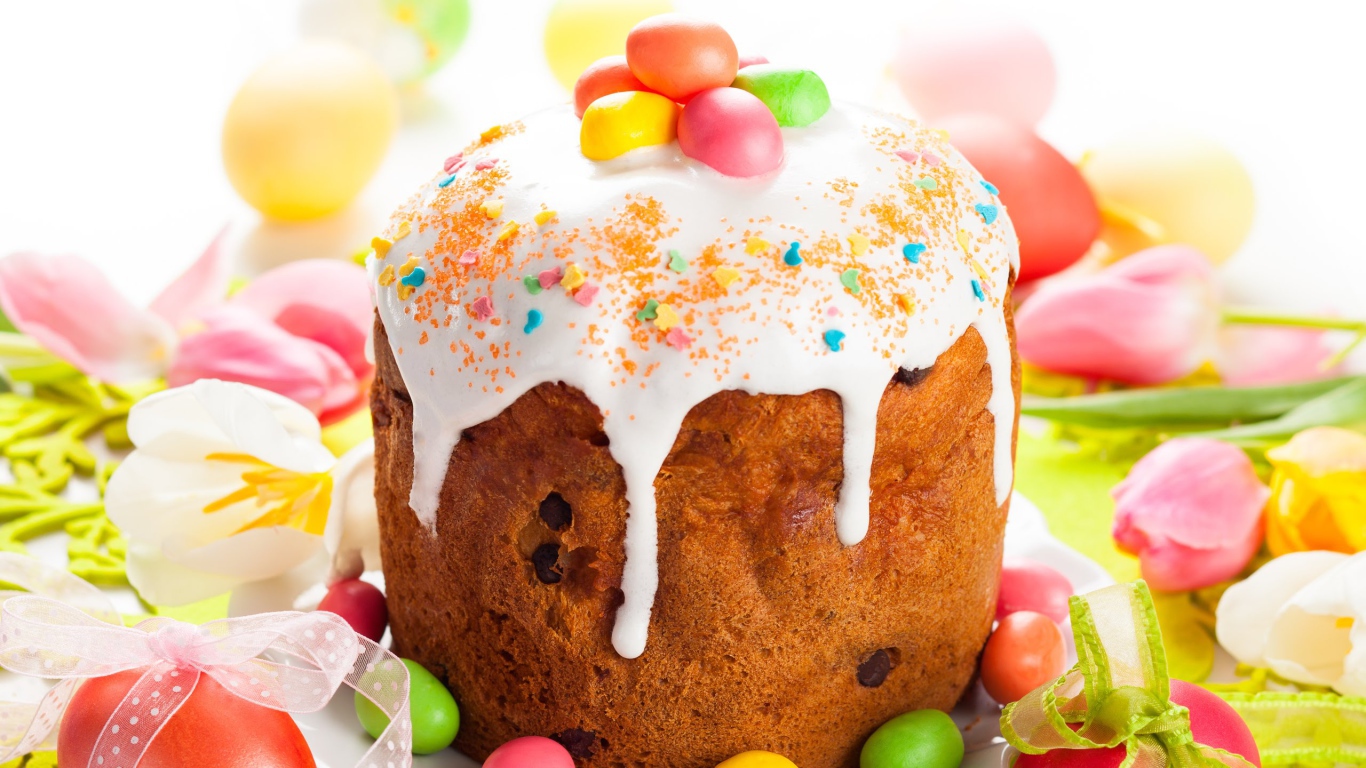 Пасхальный кулич угощение на праздник 