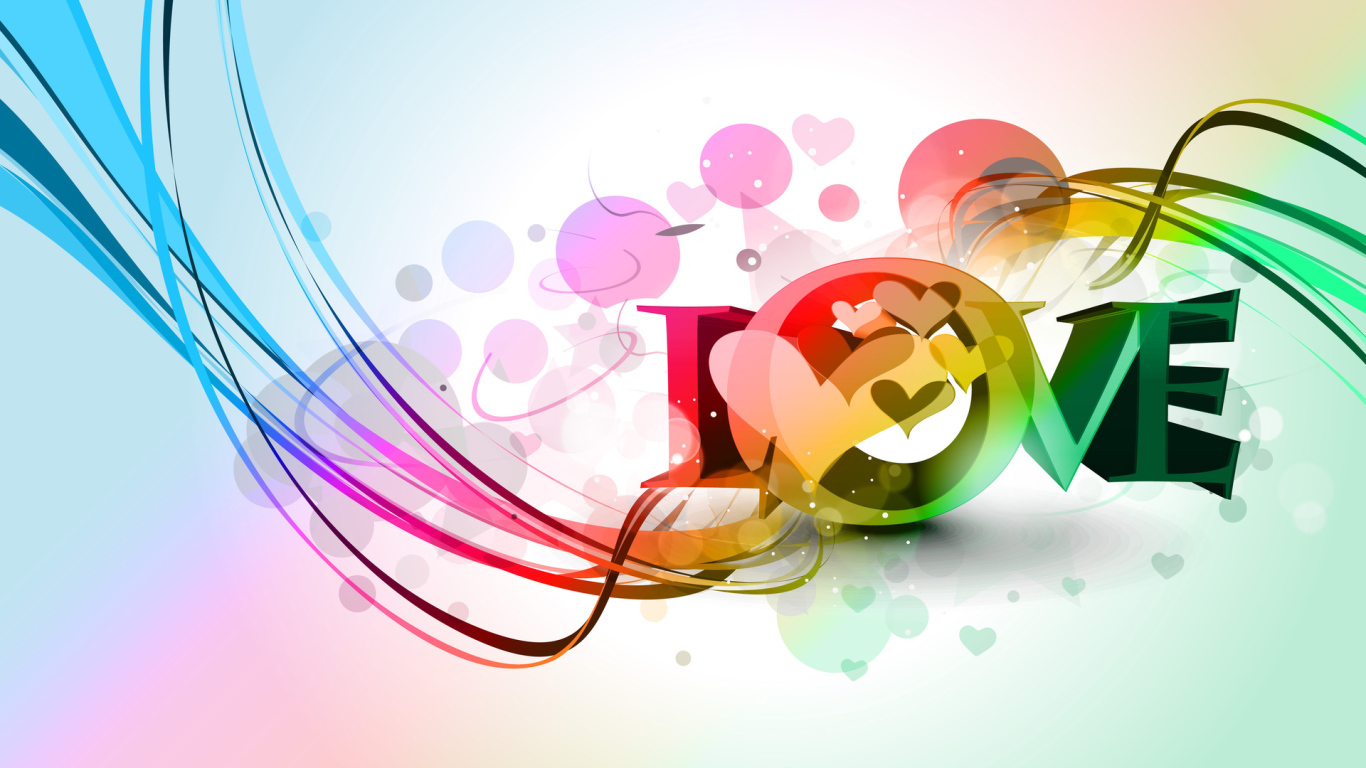 Красочная надпись Любовь 