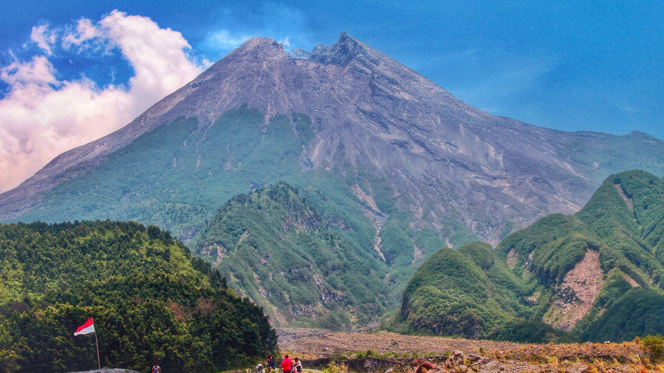 View of the volcano Merapi, Indonesia