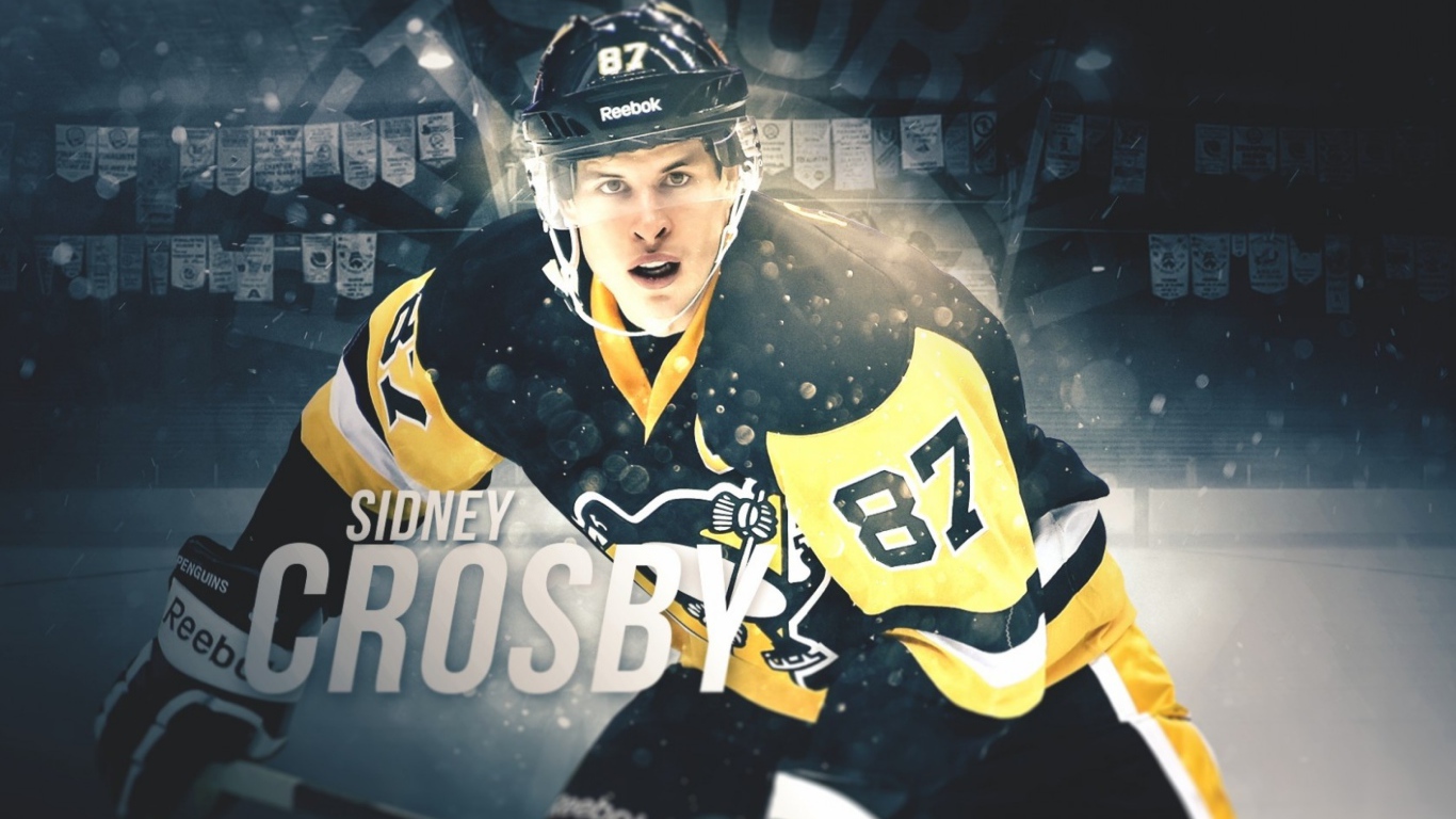 Канадский хоккеист Сидни Кросби на льду 
