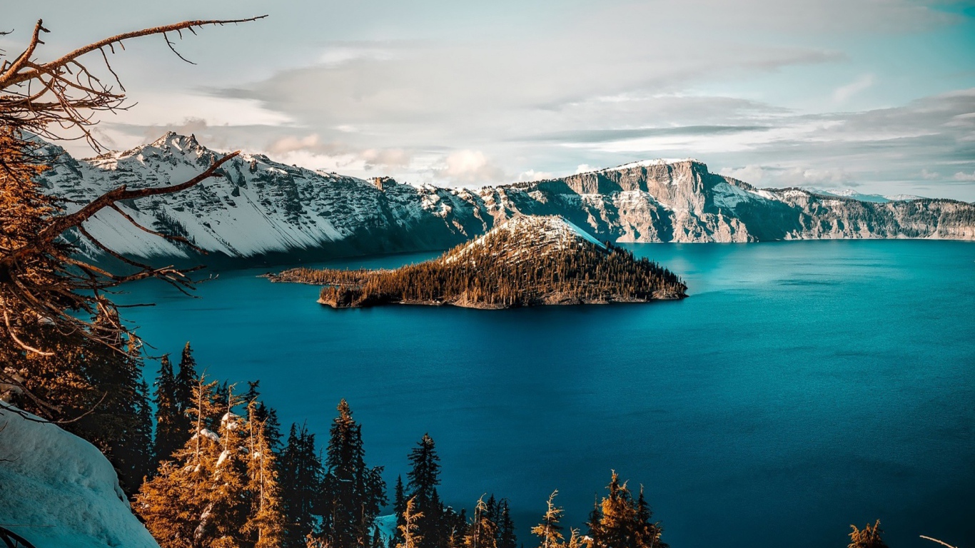 Озеро Крейтер национальный парк в Орегоне, США