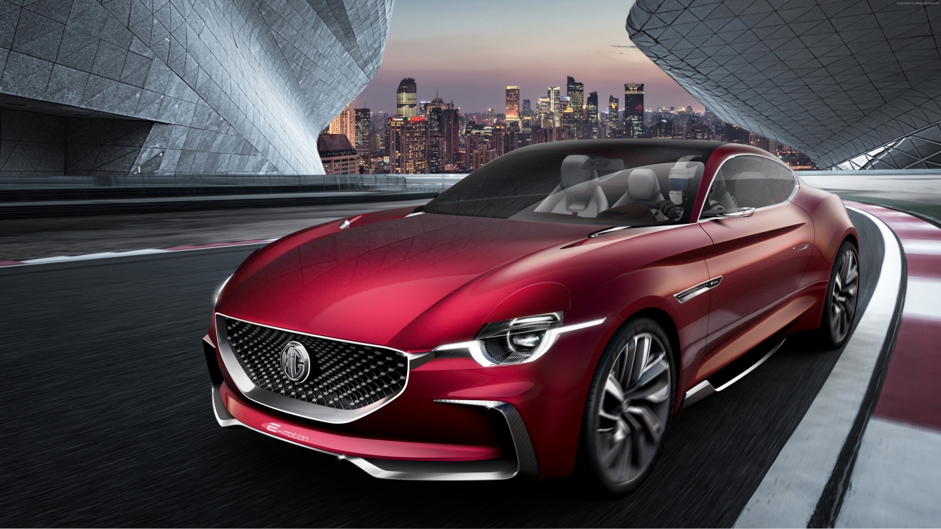 Бордовый электромобиль MG E-Motion, новинка 2020 года