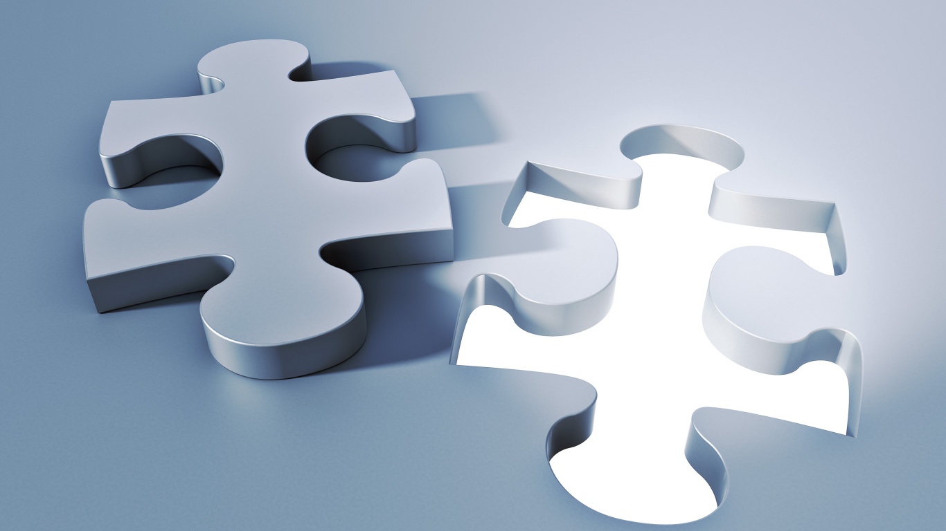 Большая серая фигура пазл 3д графика