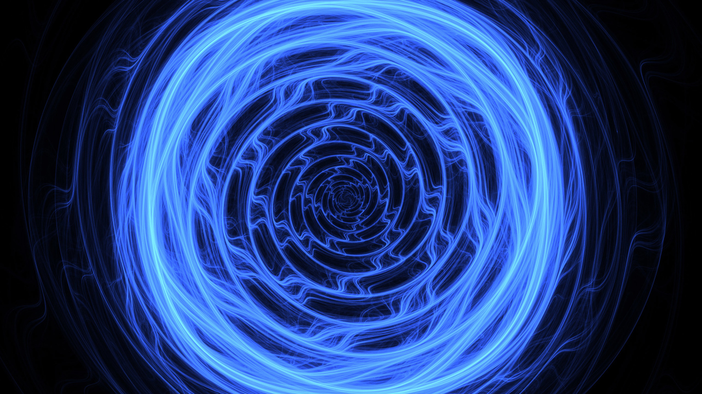 Голубая абстрактная спираль на черном фоне