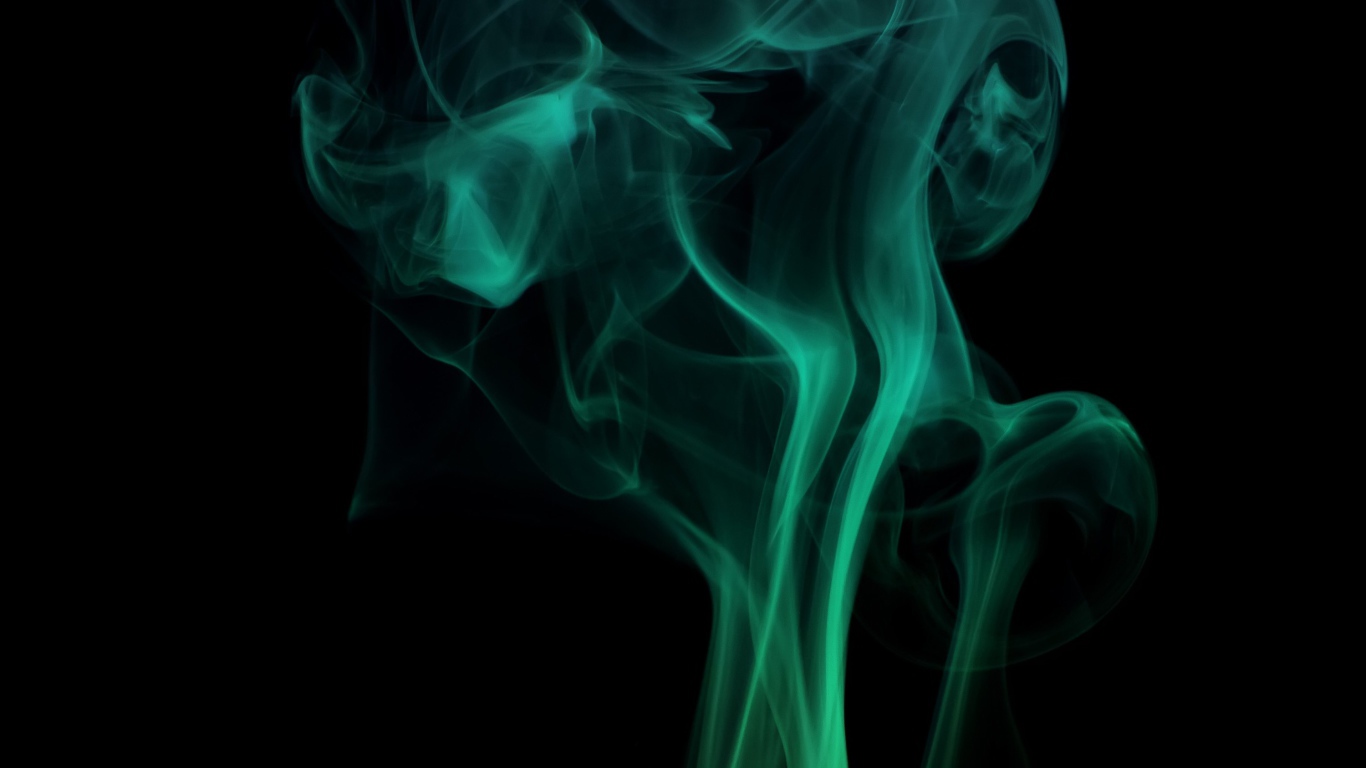 Зеленый дым на черном фоне