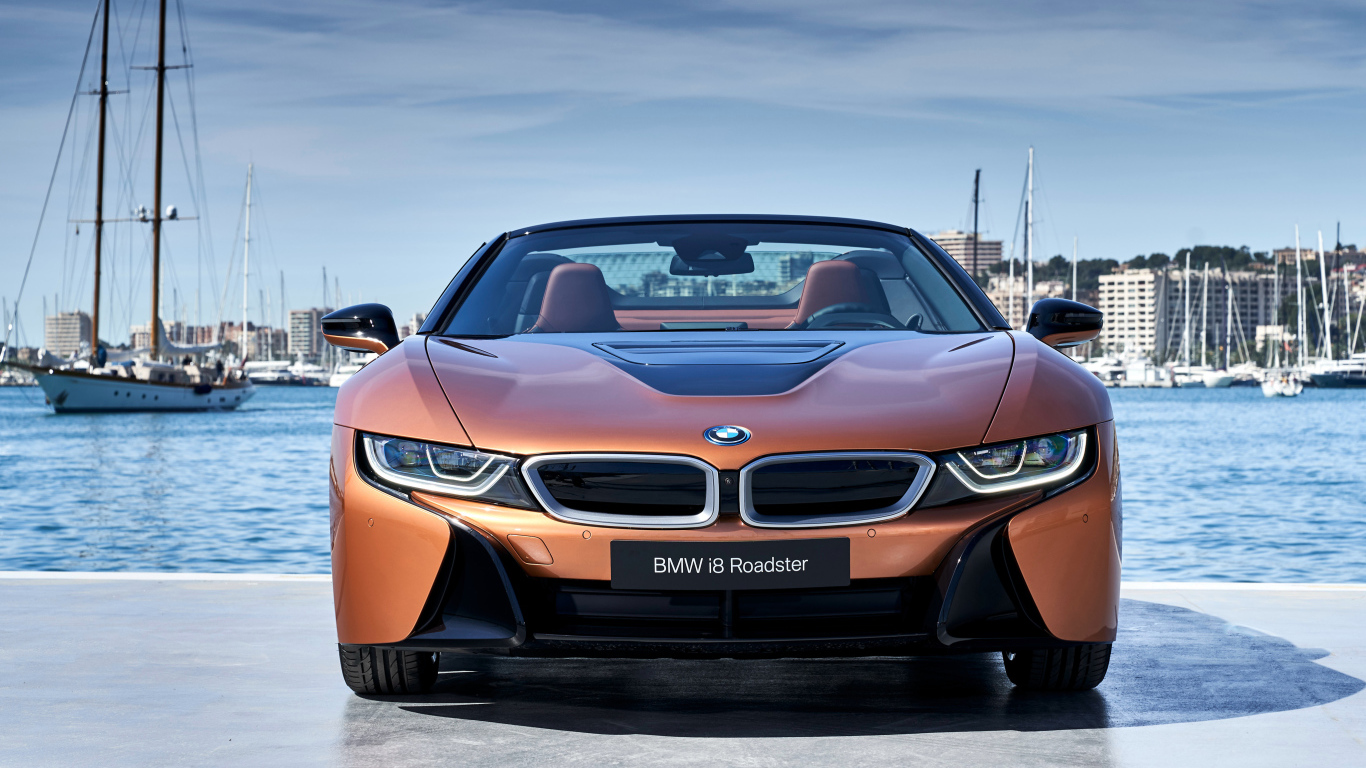 Автомобиль BMW I8 Roadster, 2018 вид спереди
