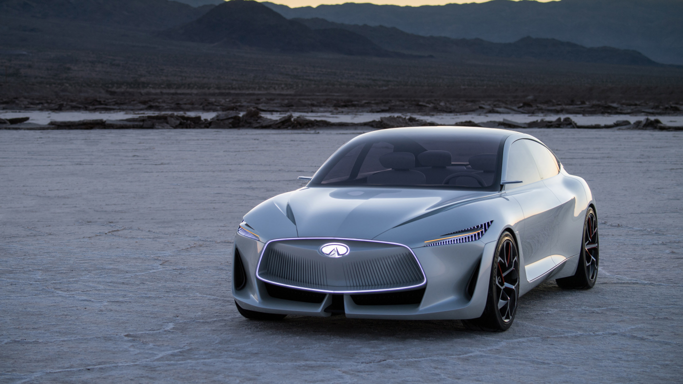 Серебристый автомобиль  Infiniti Q Inspiration Concept, 2018