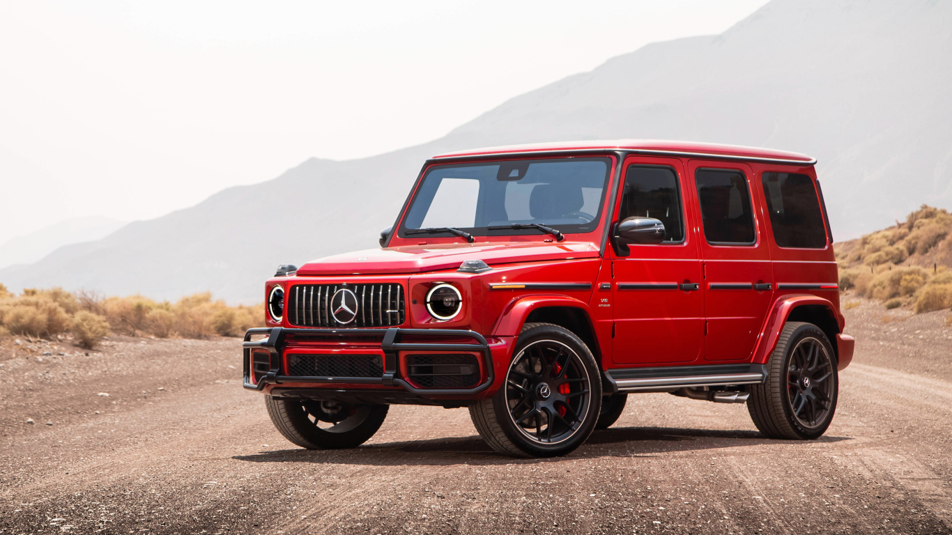 Красный внедорожник Mercedes-Benz G63 AMG 2018