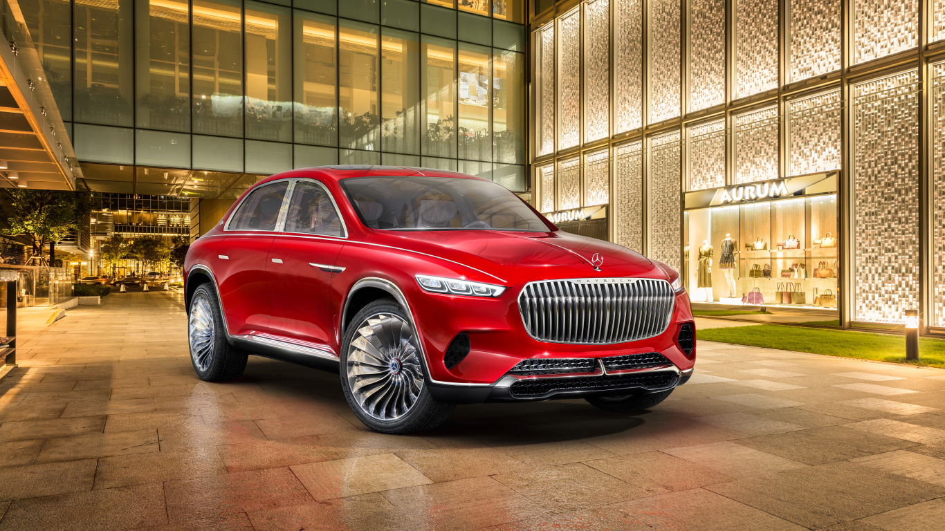 Красный стильный новый автомобиль Mercedes Maybach Ultimate Luxury, 2018 года