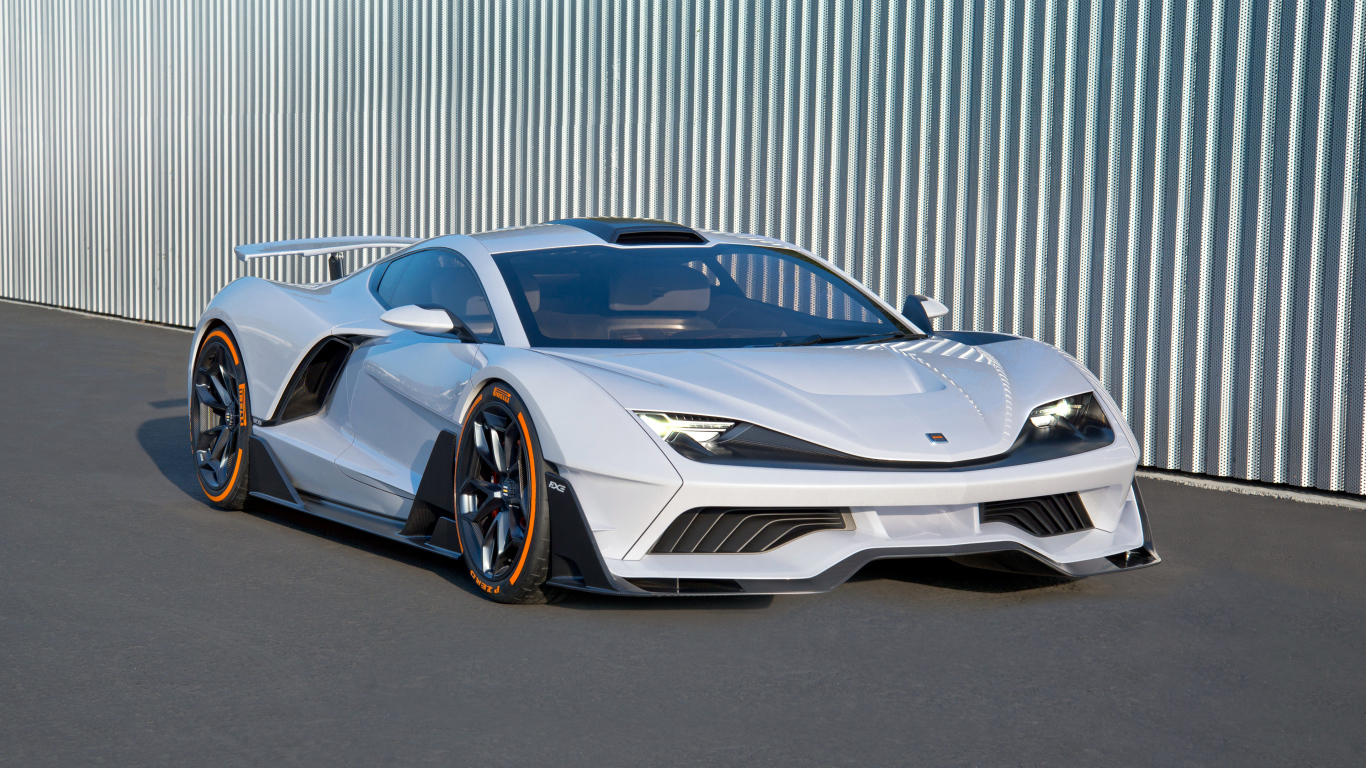 Белый спортивный автомобиль Aria FXE, 2019