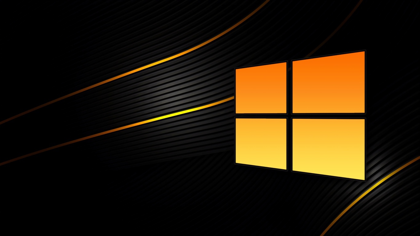 Windows 10 logo on a black background Desktop wallpapers 1366x768