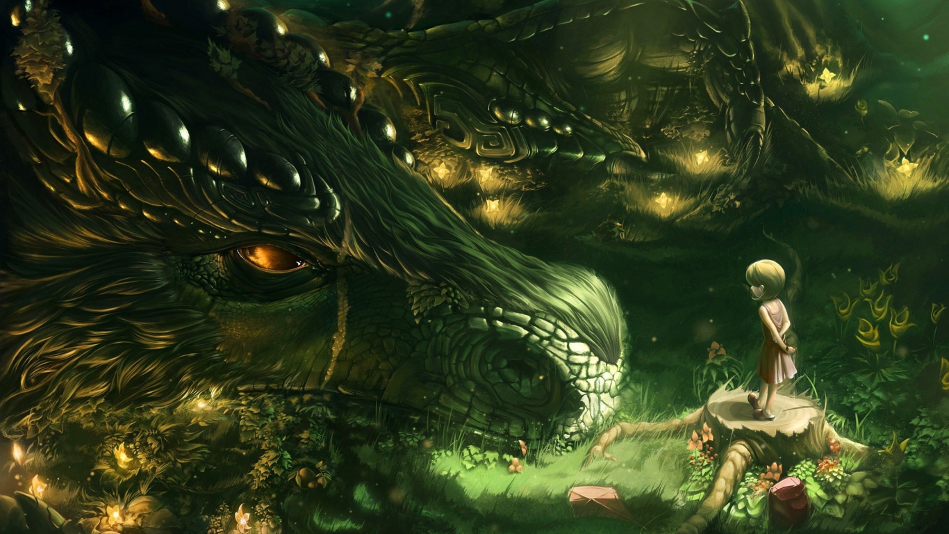 Большой дракон и маленькая девочка, фэнтези