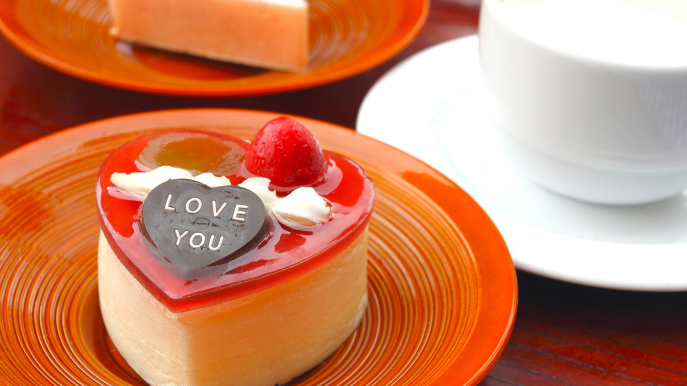 Аппетитное пирожное желе с шоколадным сердечком