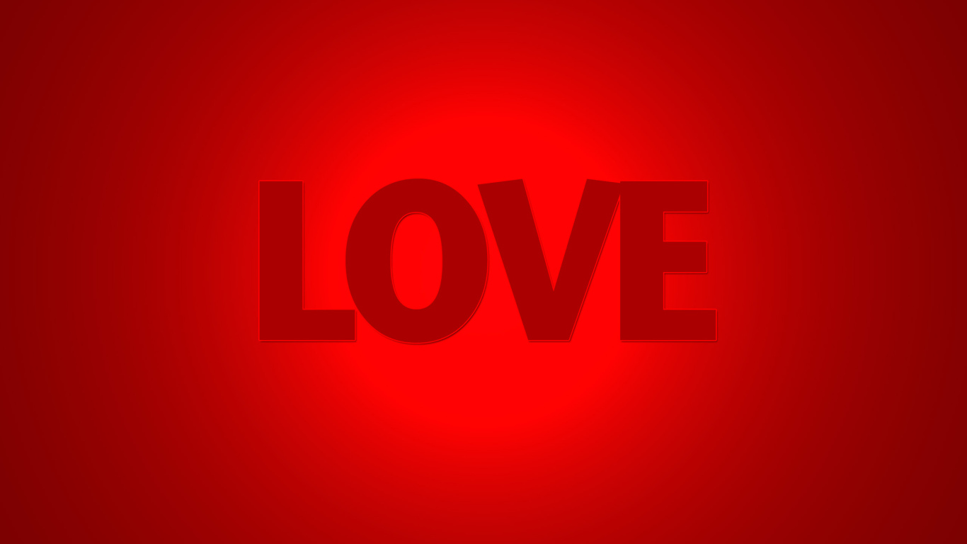 Надпись Любовь на красном фоне