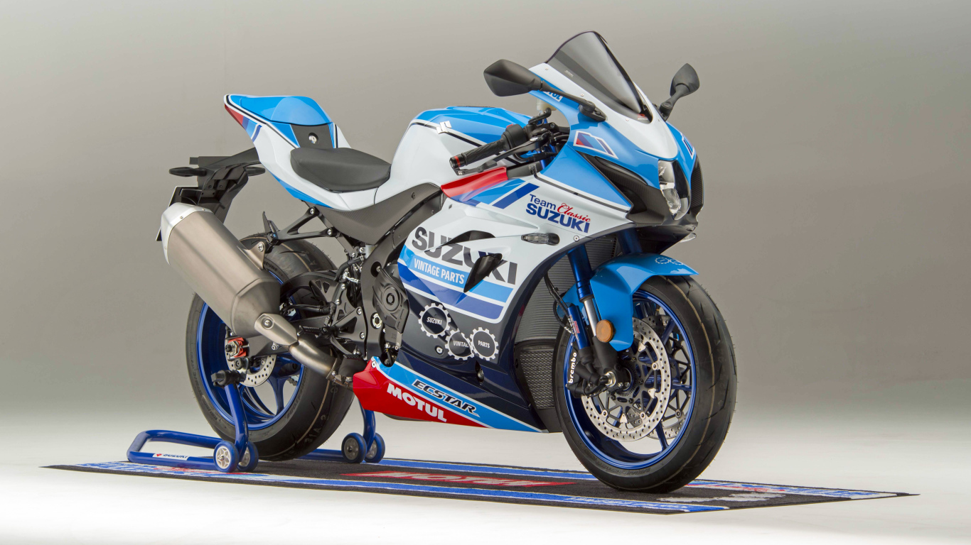 Мотоцикл Suzuki GSX-R1000R, 2018 на сером фоне